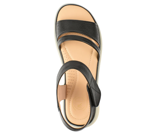 Sandale casual, dama, FORMAZIONE, 33192 negru, piele naturala